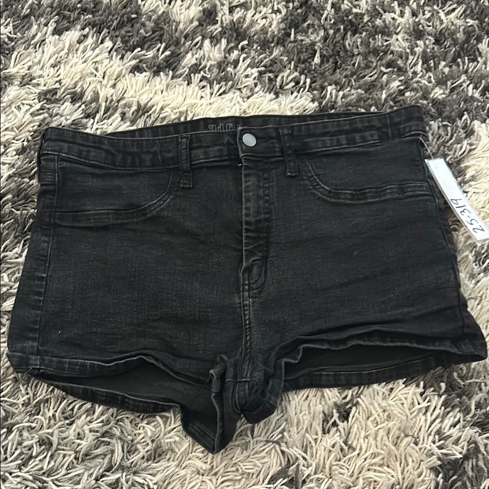 Wild Fable Black Jean Shorts Raw Hem